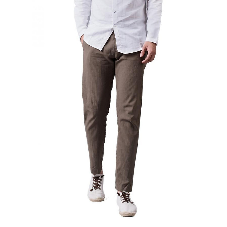 Quần đũi nam dáng quần âu nâu rêu