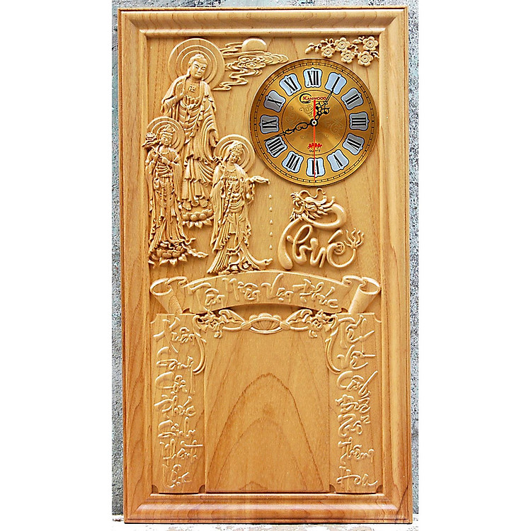 Đốc lịch gỗ gõ đỏ , Phật Tam Thánh -TG234