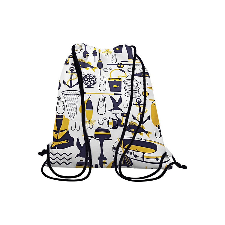 Túi Rút Unisex In Hình Vật Dụng Đi Câu - BDHT315