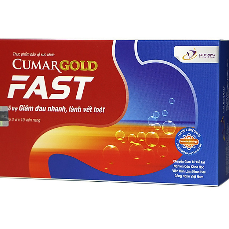 Thực phẩm chức năng Cumargold Fast - Hỗ trợ điều trị viêm loét dạ dày, cắt nhanh cơn đau dạ dày