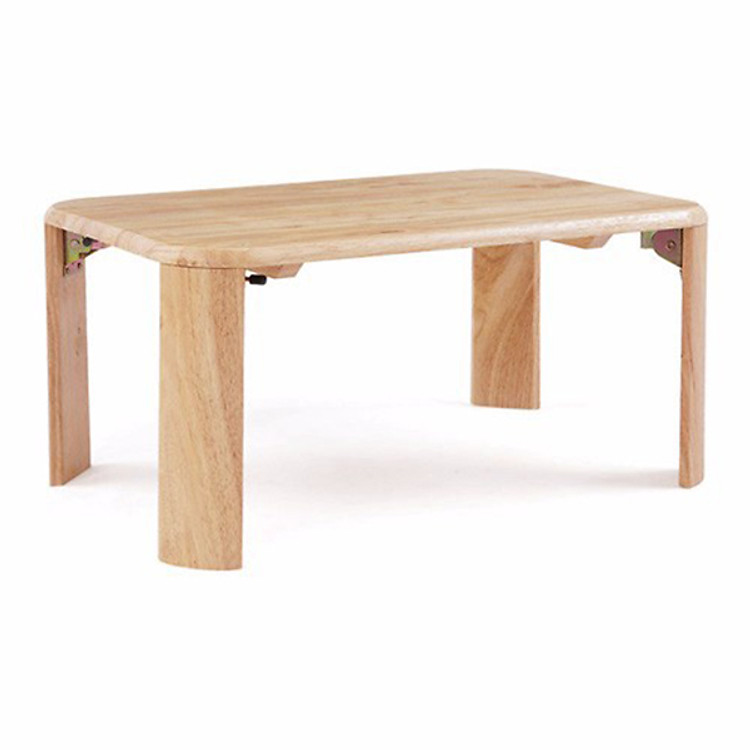 Bàn Trà Bằng Gỗ Cao Su Phong Cách Nhật Bản, Chân Bánh Mì Gấp Gọn