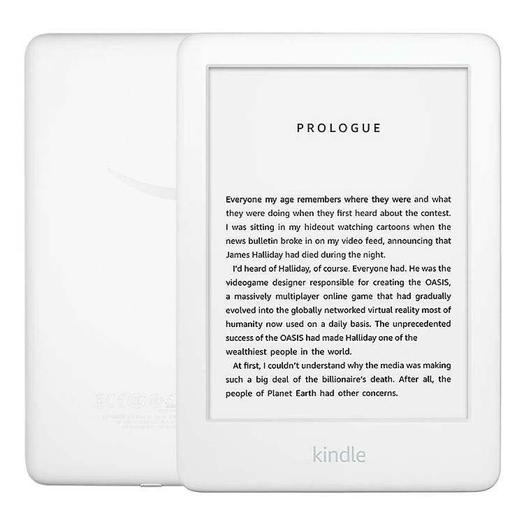 Combo Máy Đọc Sách All New Kindle 2019 (10th) (4GB - Màu trắng) và Bao da Đen trơn - Hàng chính hãng