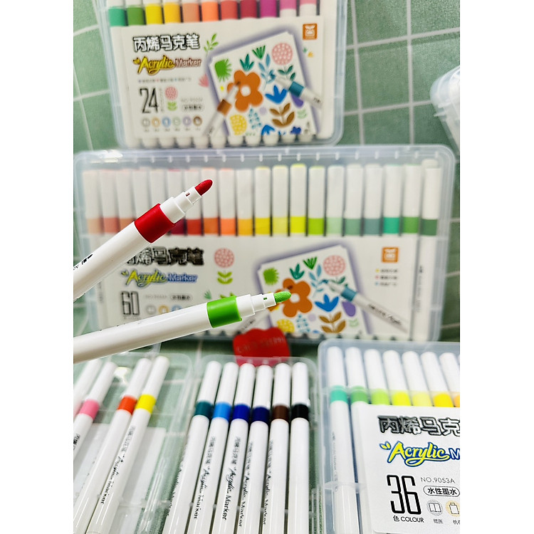 Bút Lông Màu Acrylic Marker (12 màu) - Ảnh 7