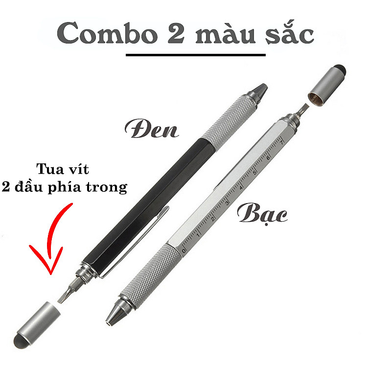 Bộ Bút Bi 6 in 1 Đa Chức Năng (2 cây) - Ảnh 5