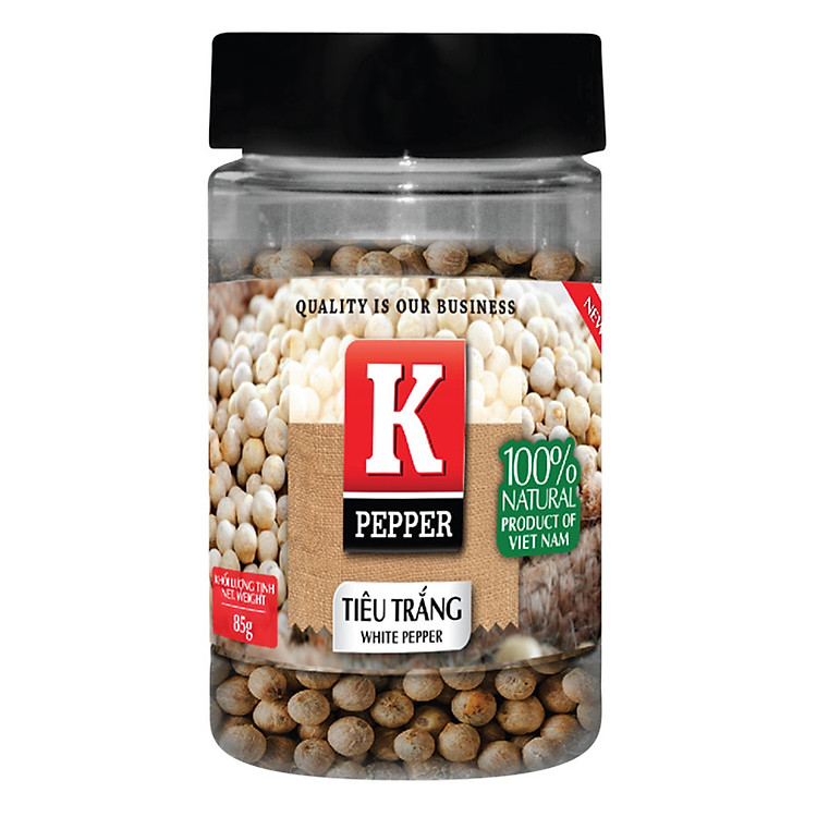 Tiêu Trắng Hạt K Pepper (85g / Hũ)