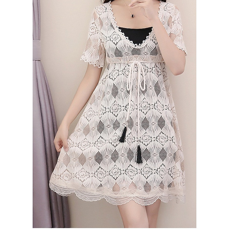 Sét 2 món váy ren kèm váy lót trong điệu đà nữ tính dành cho bạn gái ( Mã tiểu thư)_MORIE FASHION
