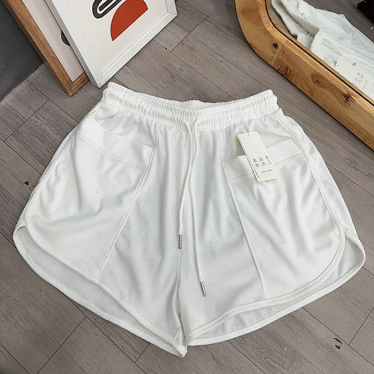 Quần đùi lưng thun BIGSIZE CÔ NHỎ nữ giá rẻ có dây cột, Quần short form rộng thun co giãn từ 58-95kg - Q13