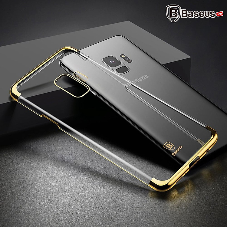 Ốp lưng dành cho Samsung Galaxy S9 Plus Plastic Case trong suốt viền màu nano BASEUS - Hàng Nhập Khẩu