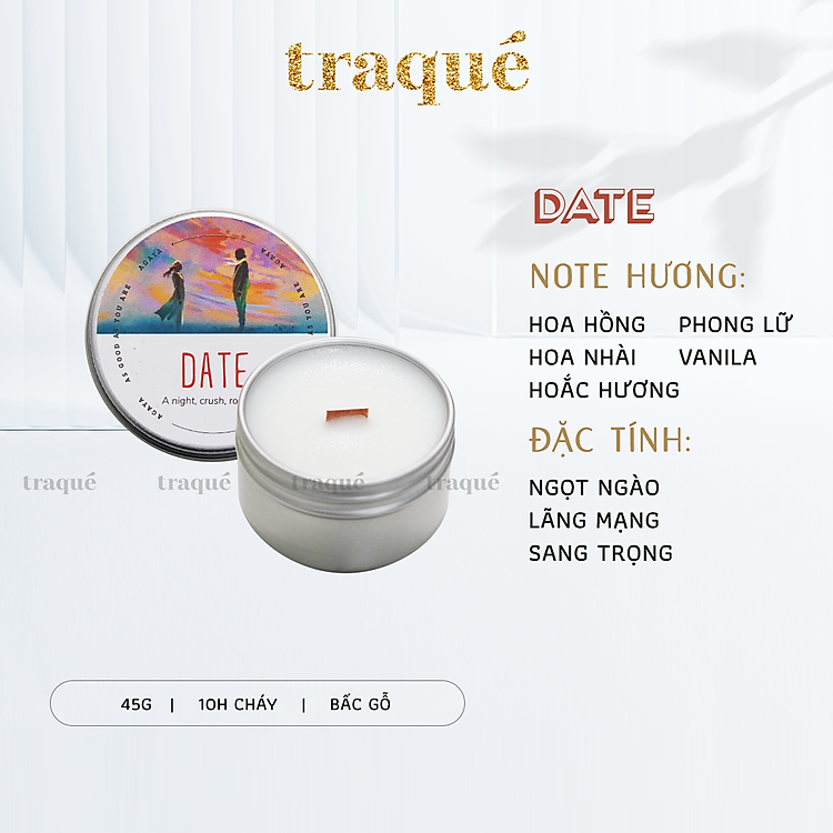 Nến thơm tinh dầu cao cấp không khói an toàn Candle Cup - DATE - XS - 45g (Hủ thiếc)