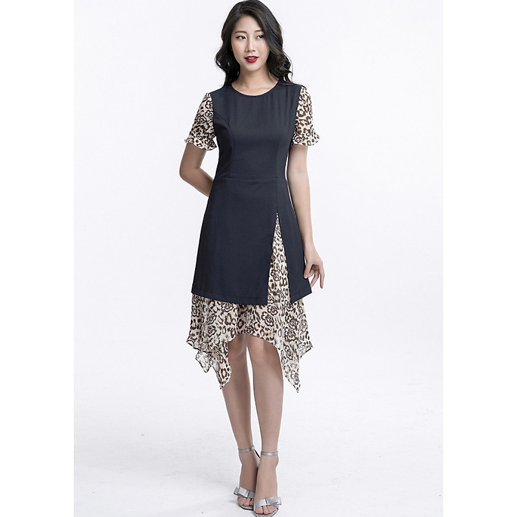 Đầm phối gấu, tay bèo LAMER L63R19H010-F3241 (Xanh Dương)