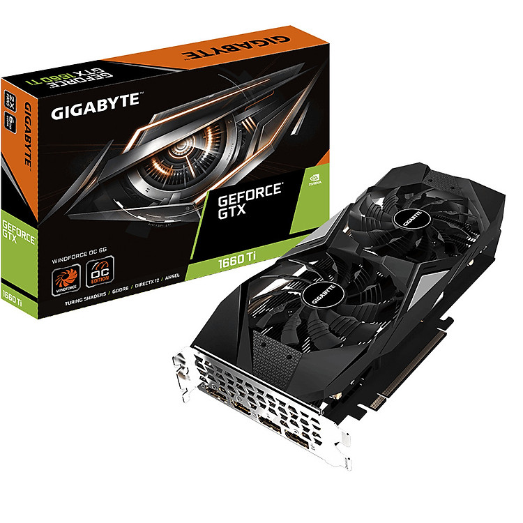 Card màn hình Gigabyte GTX 1660 Ti WINDFORCE OC 6G ( GV-N166TWF2OC-6GD ) - Hàng Chính Hãng
