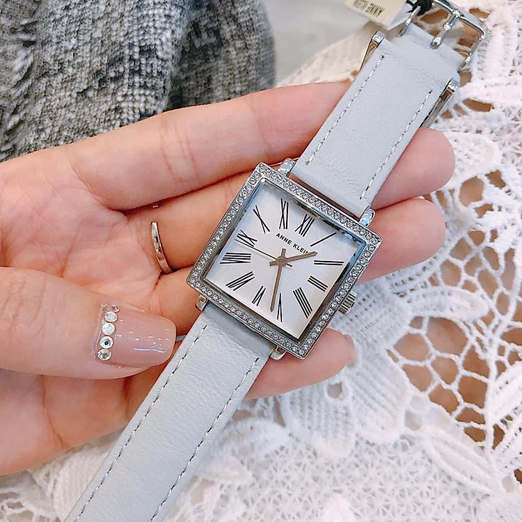 Đồng Hồ Nữ Anne Klein AK/2939SVLG Dây Da Mặt Vuông (Size 28mm)
