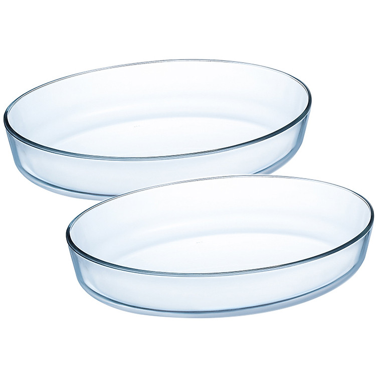 Combo 2 Khay Nướng Thủy Tinh Luminarc Oval 30 x 20 cm và 35 x 27 cm