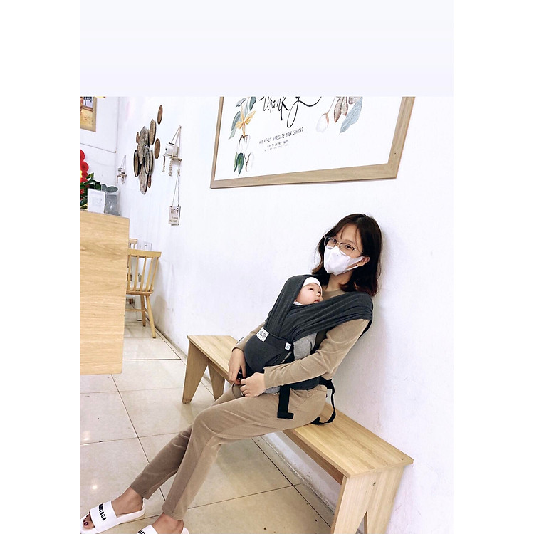 Địu vải BUBI Gen 3 - Xám Chính hãng Ưu đãi - Hình ảnh 3