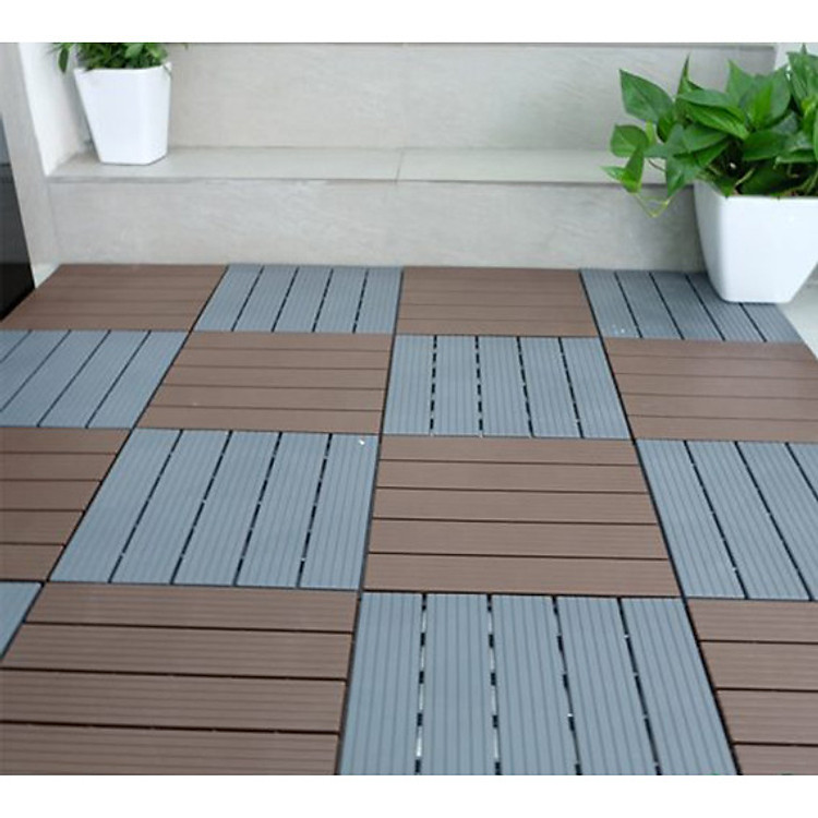 20 Tấm Vỉ Nhựa Lót Sàn Home Max. Lót Sàn Ban Công/Nhà Tắm/Hồ Bơi/Sân Thượng
(30x30x2cm), Chống Trơn Trượt, Cực Bền - Hàng VNXK (Loại 1)