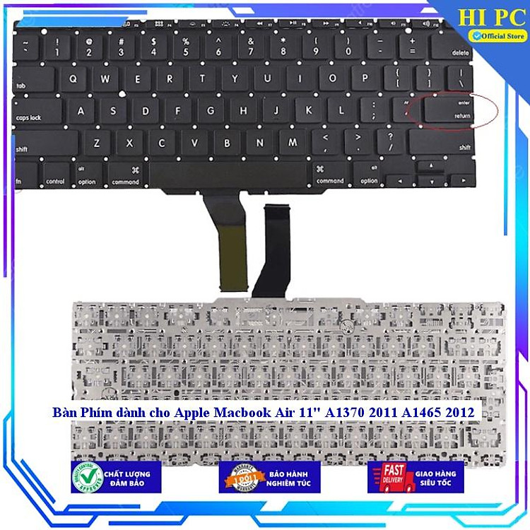 Bàn Phím dành cho Apple Macbook Air 11" A1370 2011 A1465 2012 - Hàng Nhập Khẩu