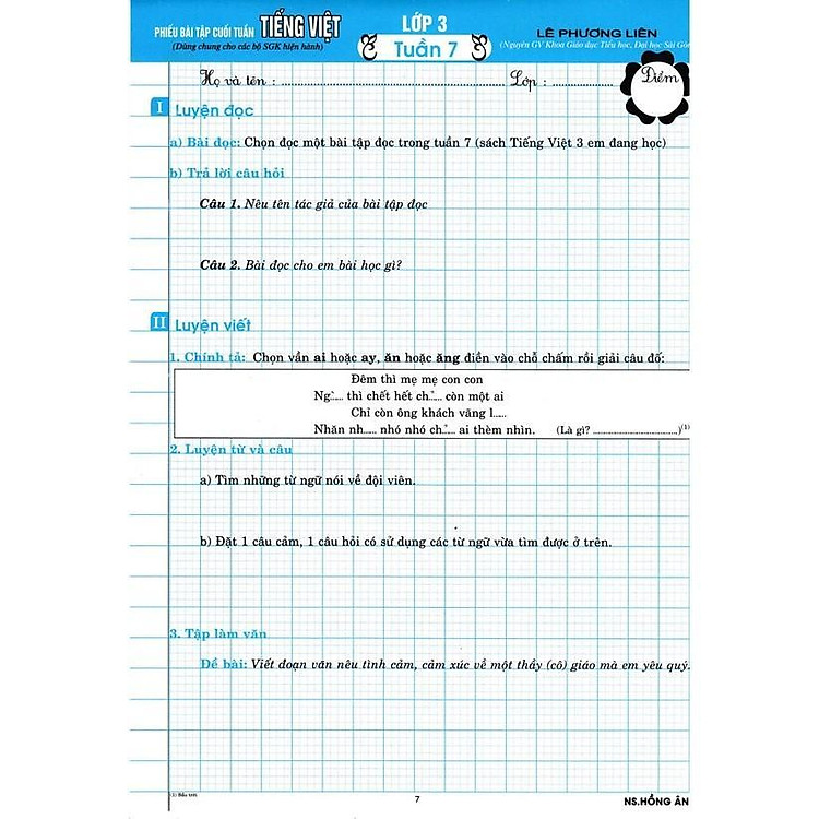 Phiếu Bài Tập Cuối Tuấn Môn Tiếng Việt Lớp 3 - Biên Soạn Theo Chương Trình GDPT Mới - Ảnh 5