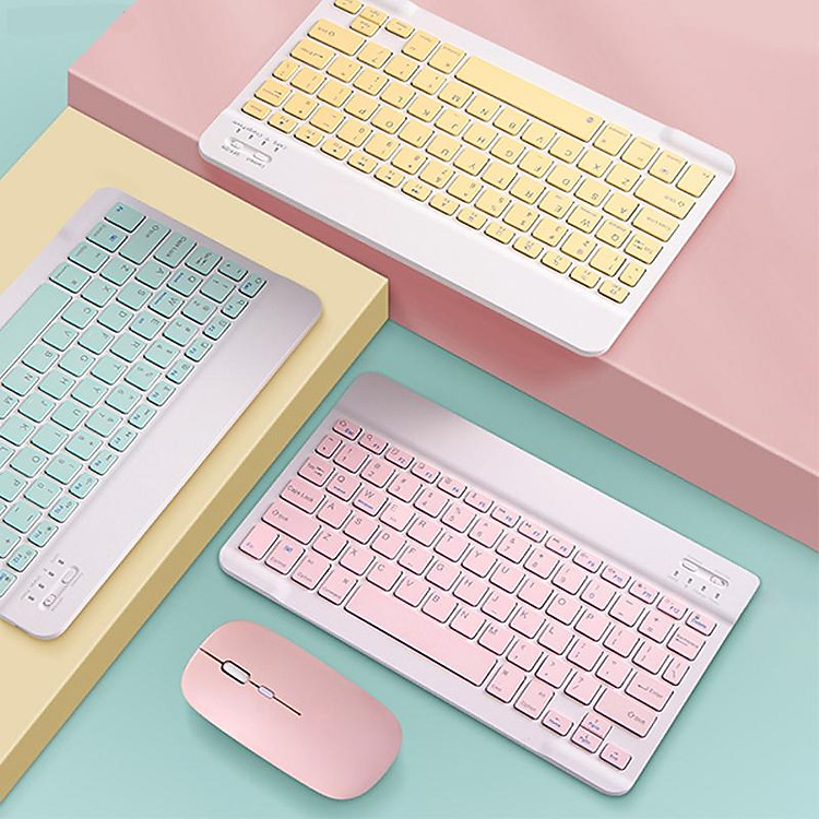 Mini Không Dây Bàn Phím Bluetooth Cho Máy Tính Bảng iPad iPhone Phím Cao Su Sạc Bàn Phím Và Chuột Cho Điện Thoại Android IOS Windows