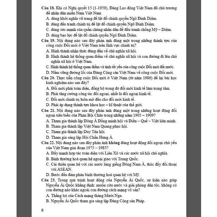 Bộ Đề Trắc Nghiệm Lịch Sử Lớp 12 - Ôn Thi THPT - Ảnh 4