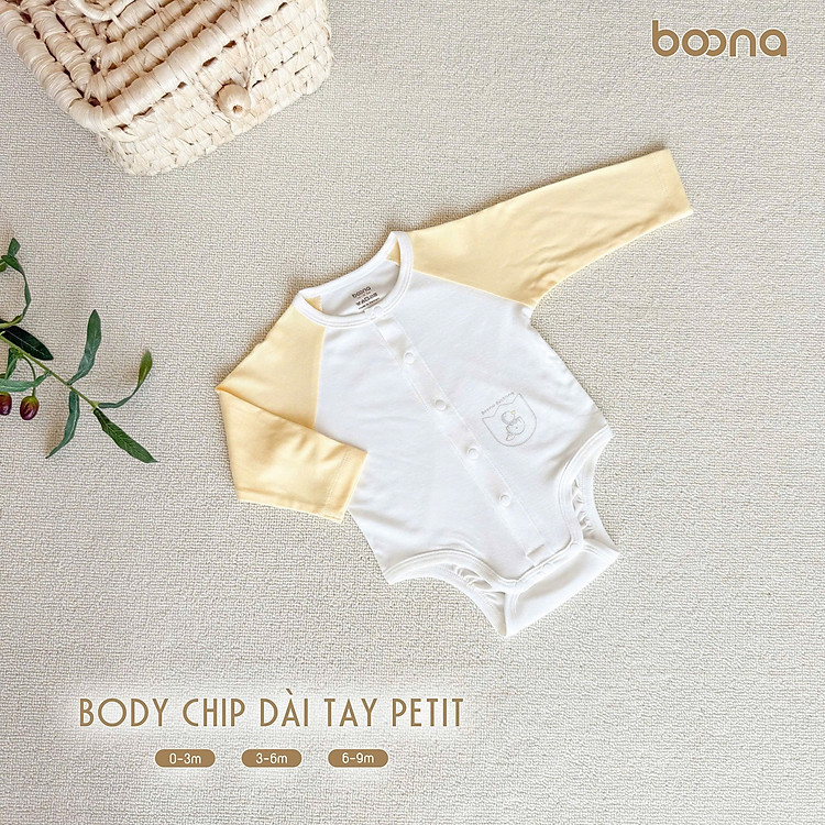 Bộ body chip dài tay petit Boona cho bé