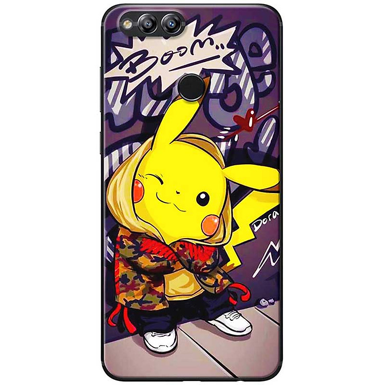 Ốp lưng dành cho Honor 7x mẫu Pikachu áo khoác