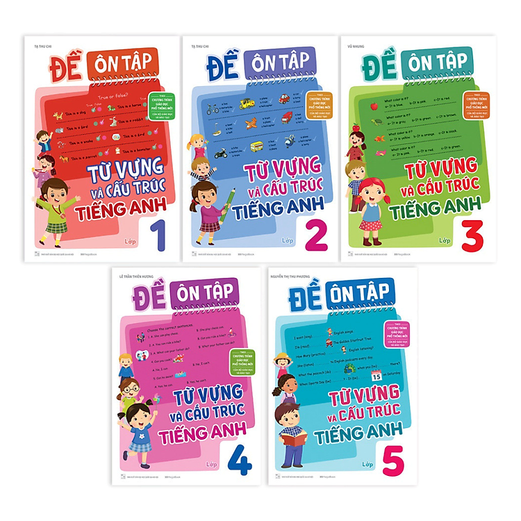 Combo Đề Ôn Tập Từ Vựng Và Cấu Trúc Tiếng Anh lớp 1 + 2 + 3 + 4 + 5