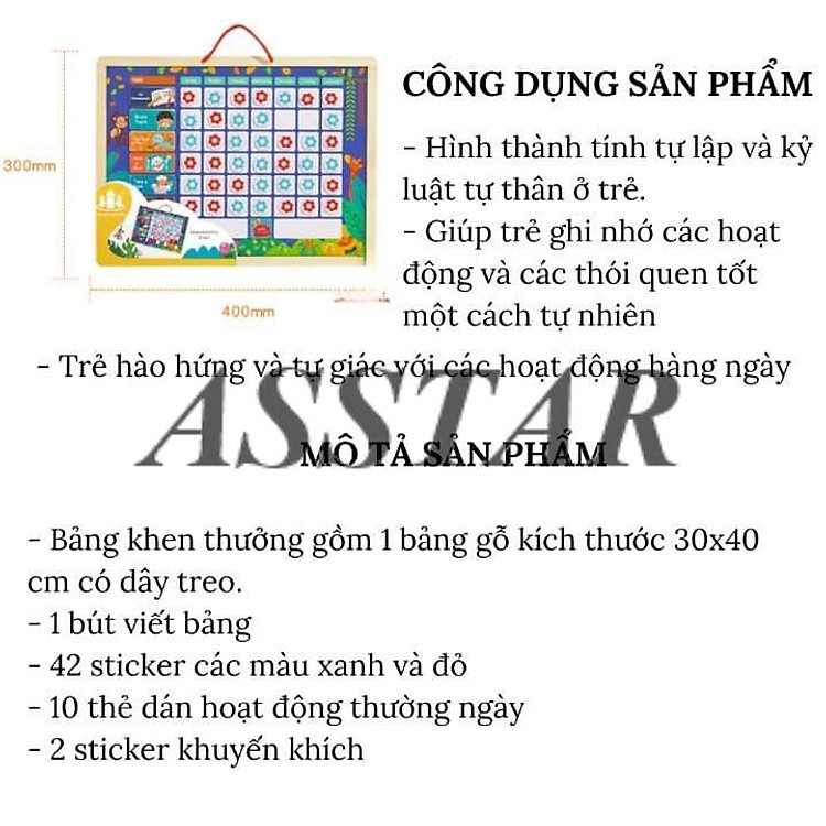 Đồ Chơi Gỗ Bảng Khen Thưởng Cho Bé Chính hãng Giá tốt - Hình ảnh 4