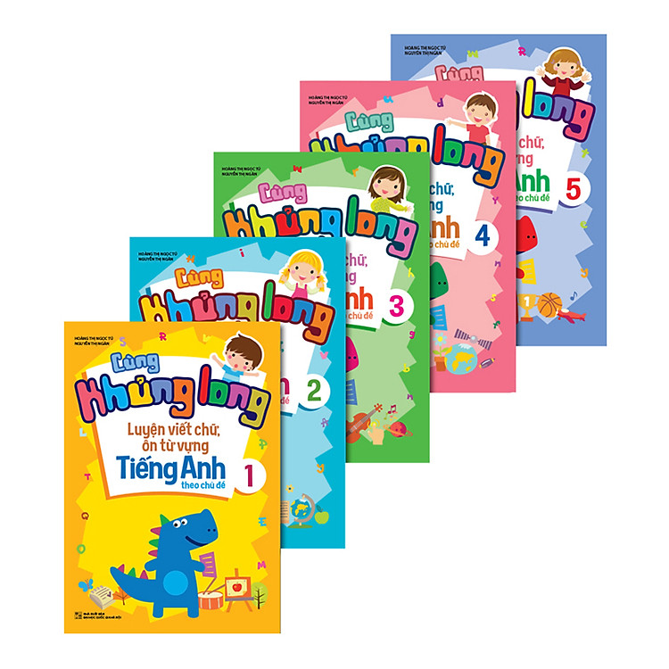 Combo 5 Cuốn Cùng Khủng Long Luyện Viết Chữ - Ôn Từ Vựng Tiếng Anh Theo Chủ Đề (Tặng Kèm Sổ Tay Ma Thuật A5 Magic Rainbow Notebook)