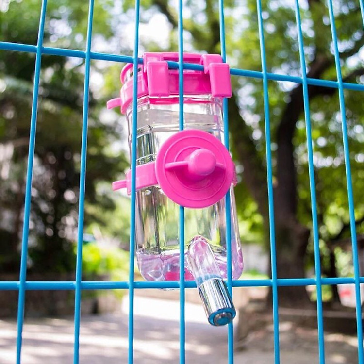 Bình nước cho chó mèo dạng bình bi treo chuồng dành cho cún mèo 350ml