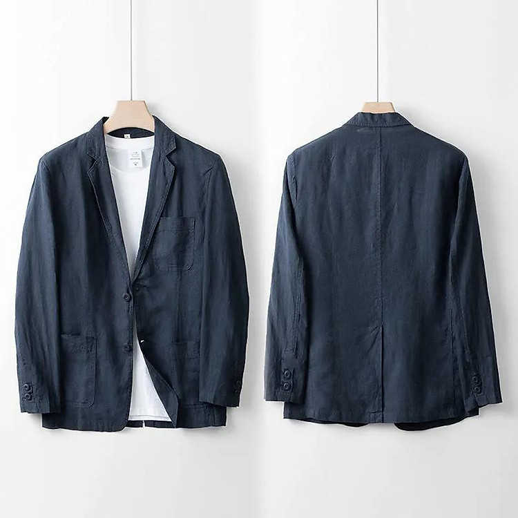 Áo Blazer nam chất liệu Linen dài tay thời trang phong cách Hàn Quốc- Blazer Bz06