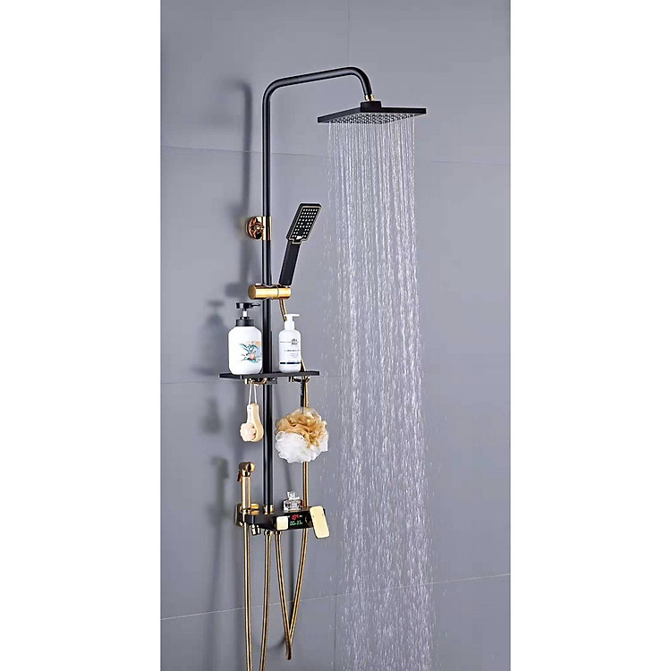 Bộ Sen vòi tắm Điều chính LED nhiệt độ Hiển thị số Tcare Ống Tròn - Hàng chính hãng