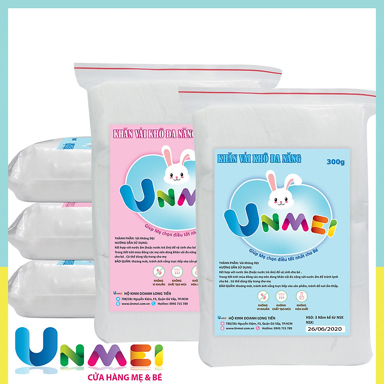 Combo 5 Gói Khăn Vải Khô Unmei Chính hãng Giá tốt - Hình ảnh 2