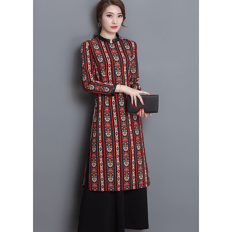 Áo dài cách tân thổ cẩm-ADN544