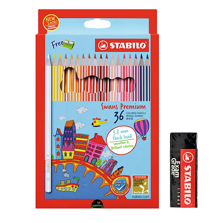 Bộ Bút Chì Màu Swans 36 Màu (Hộp 36 màu)