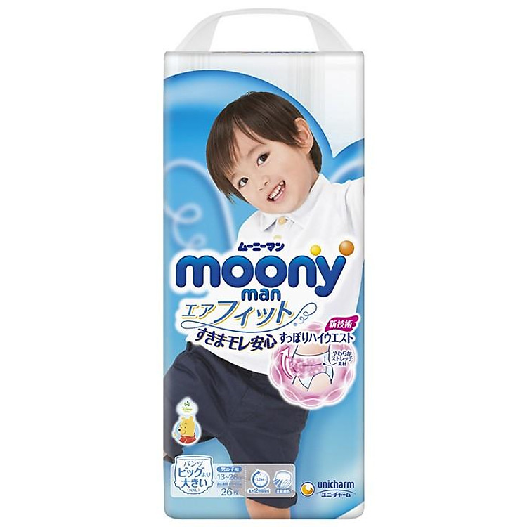 Tã Bỉm Moony XXL26 cho bé trai Uy tín Giá rẻ
