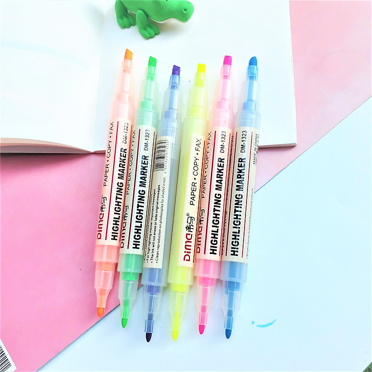 Bộ 6 Bút Dạ Highlight Đánh Dấu 2 Đầu