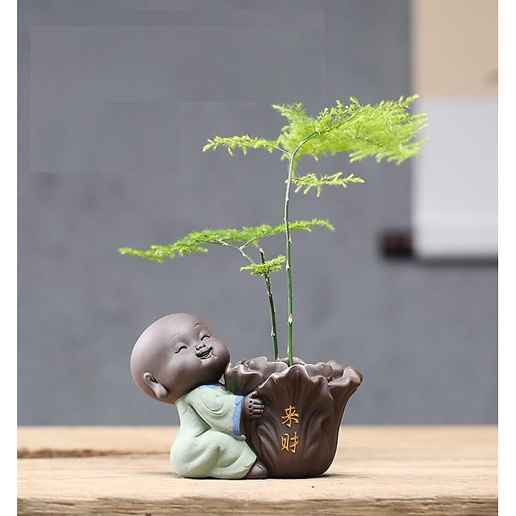 Tượng Chú Tiểu Ôm Cải Thảo Vạn Sự May Mắn