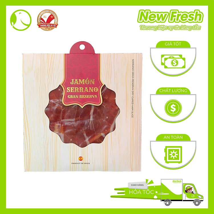 Thịt Heo Đùi Sau Serrano Tây Ban Nha Cắt Lát - Túi 50Gr