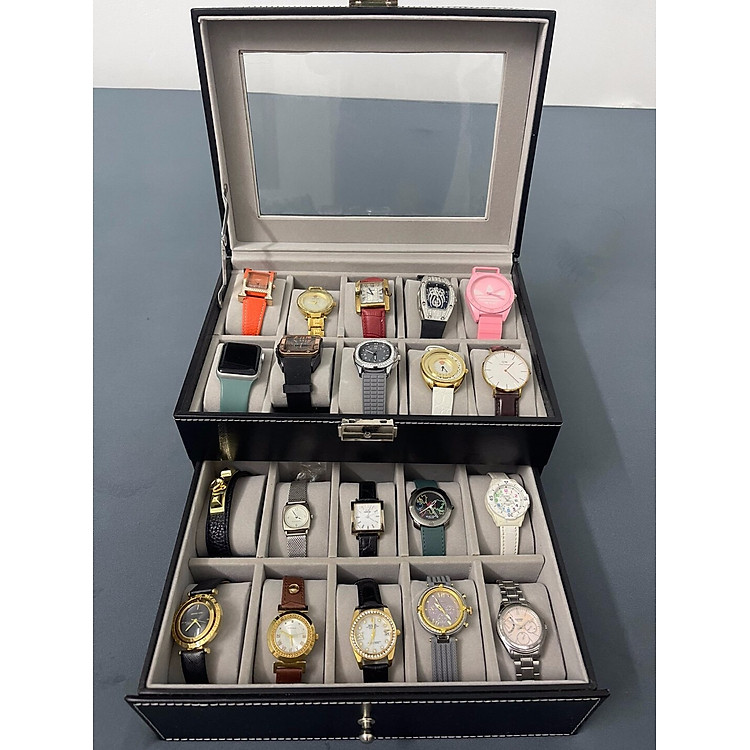 Hộp đựng đồng hồ đeo tay 20 cái bọc da SAIKE SAIKE S202