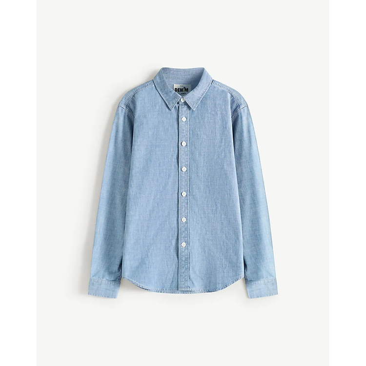 Áo sơ mi denim tay dài nam Form Fitted - RT 10S25DSH012 | ROUTINE CÀ MAU