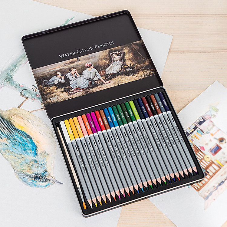 Hộp 24 Bút Chì Màu Nước Deli 6521 - Ảnh 2