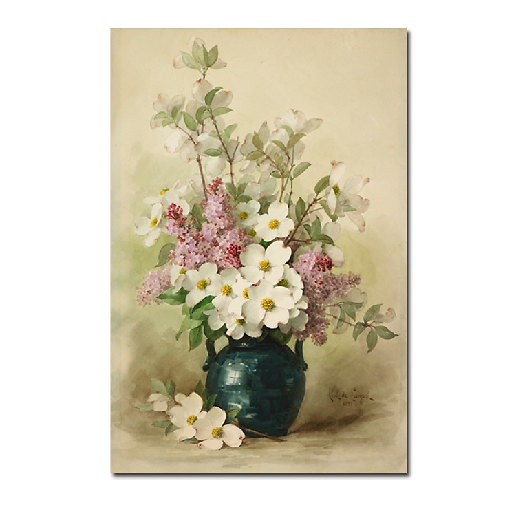 Tranh in sơn dầu VTC Bình hoa mộc mạc LunaCV-0451 46 x 70 cm