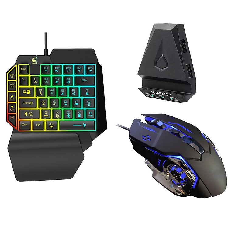 Combo Trọn Bộ Bàn Phím K15 + Bộ Chuyển Đổi D4 + Chuột chơi game PUBG Mobile cho Android, IOS, iPad như PC - Hàng Chính Hãng