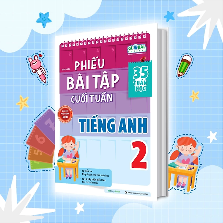Sách Combo Phiếu Bài Tập Cuối Tuần Toán, Tiếng Việt, Tiếng Anh Lớp 2 (Global)