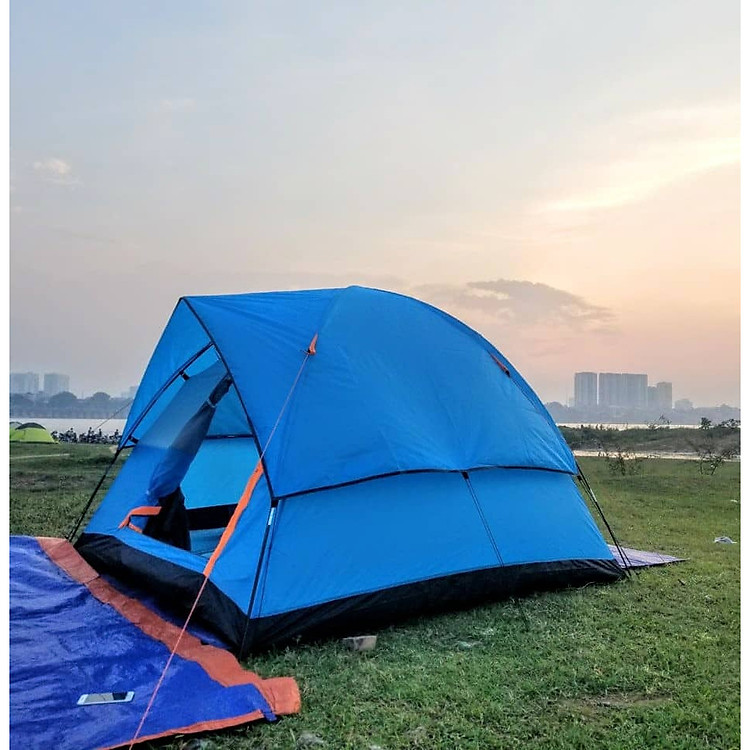 Lều cắm trại, lều du lịch 4 người 2 lớp hàng xịn chống mưa tốt Cho Oyu