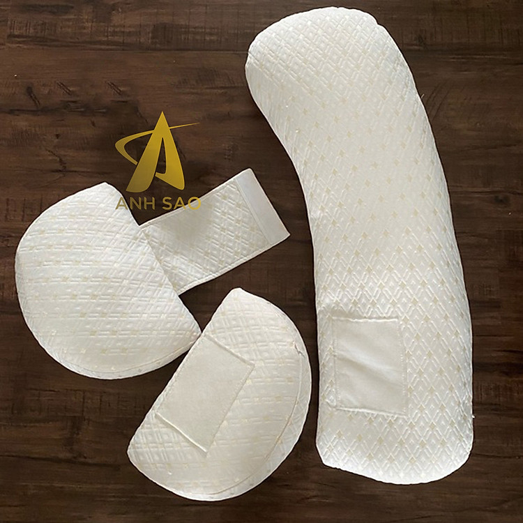 Gối bầu than tre hình chữ J - Trắng Tiết kiệm - Hình ảnh 4