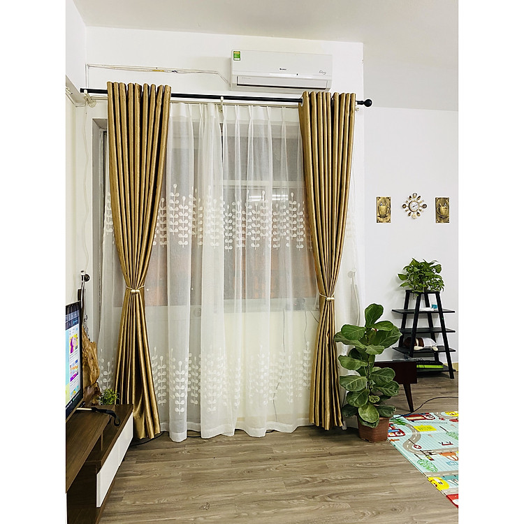 Rèm Cửa Chính Chống Nắng 95%, Nâu Vàng