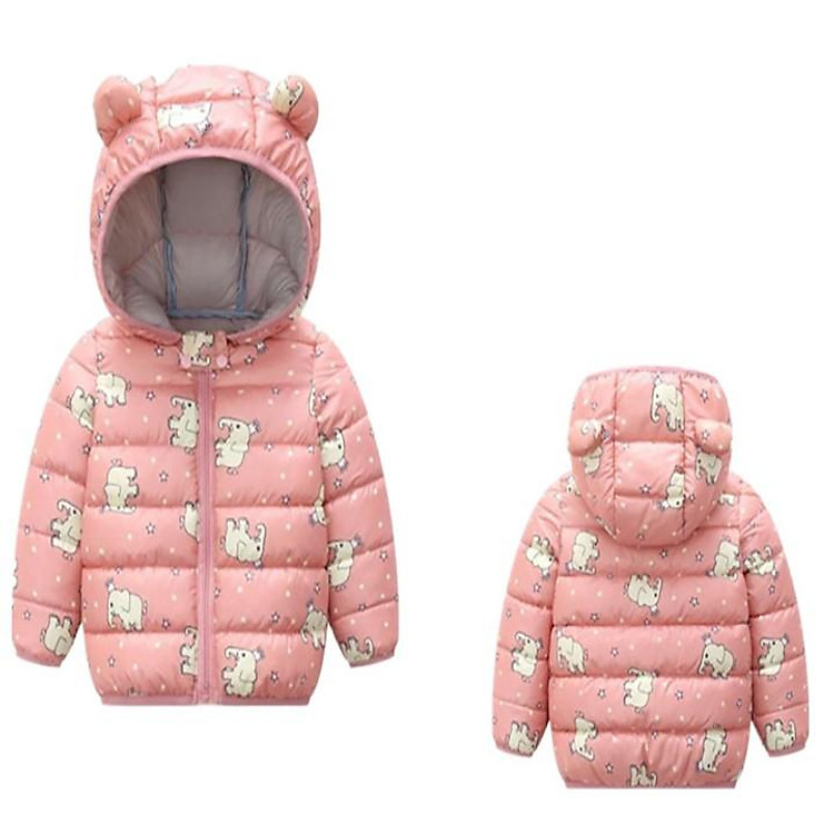 Áo Khoác Có Mũ Trùm cho bé gái, áo khoác cho bé gái siêu ấm