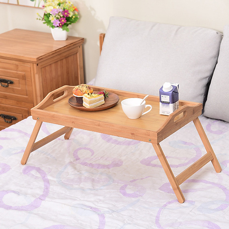 Khay Bàn Ăn Mini Gấp Gọn Bằng Gỗ Tre Phong Cách Hàn Quốc - GN19