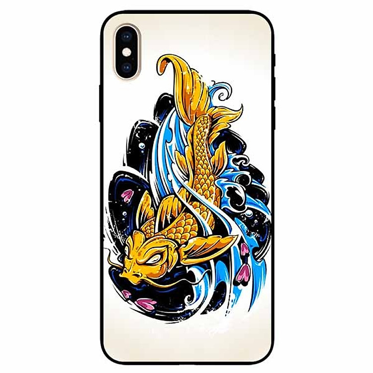 Ốp lưng dành cho Iphone Xs Max mẫu Chép Vàng Nền Sáng